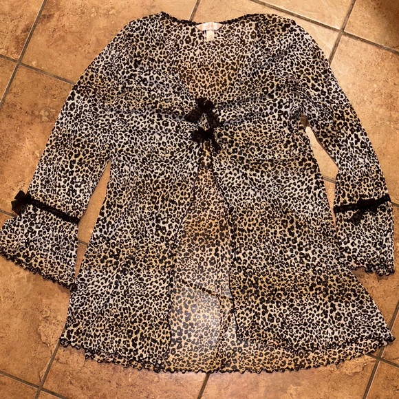 Cacique Animal Print Sheer Top - Picture 1 of 6